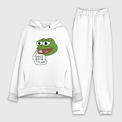 Женский костюм оверсайз Pepe feels good man / Белый – фото 1