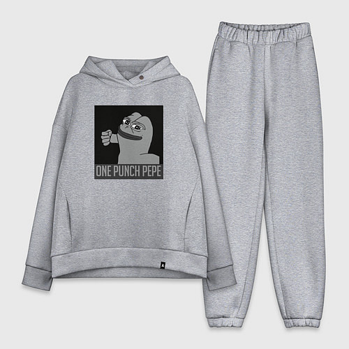 Женский костюм оверсайз One punch pepe / Меланж – фото 1