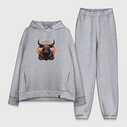 Женский костюм оверсайз Дзен-бык с цветами