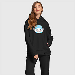 Женский костюм оверсайз Маленькая овечка, цвет: черный — фото 2