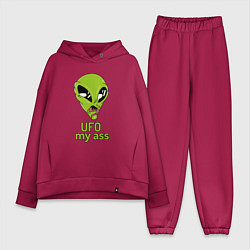 Женский костюм оверсайз Зеленый пришелец НЛО с надписью UFO my ass