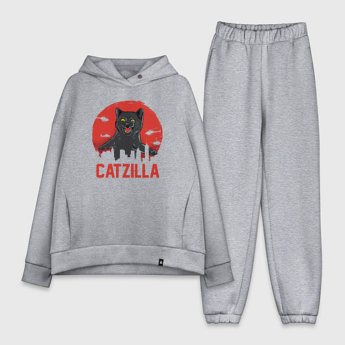 Женский костюм оверсайз Catzilla / Меланж – фото 1