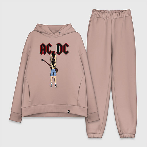 Женский костюм оверсайз Angus Young / Пыльно-розовый – фото 1