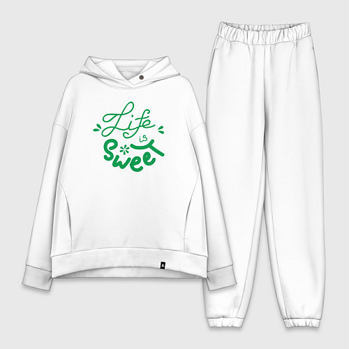 Женский костюм оверсайз Life is sweet / Белый – фото 1