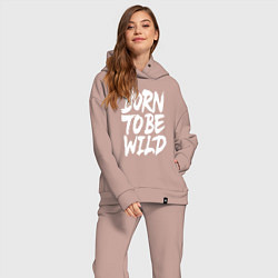 Женский костюм оверсайз Рожденный диким, цвет: пыльно-розовый — фото 2