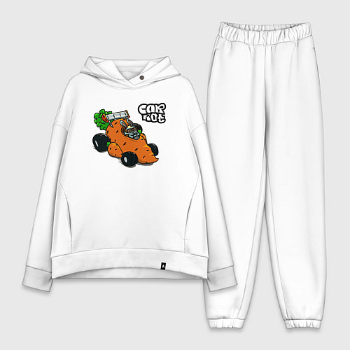 Женский костюм оверсайз Carrot mobile racing / Белый – фото 1