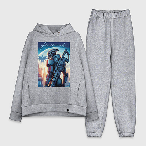 Женский костюм оверсайз Mass Effect - alien andromeda ai art / Меланж – фото 1