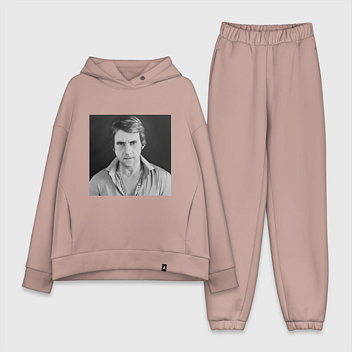 Женский костюм оверсайз Портрет Владимир Высоцкий / Пыльно-розовый – фото 1