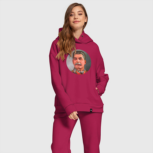 Женский костюм оверсайз Stalin color / Маджента – фото 2