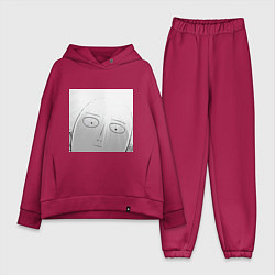 Женский костюм оверсайз Ванпанчмен Сайтама лысина, цвет: маджента