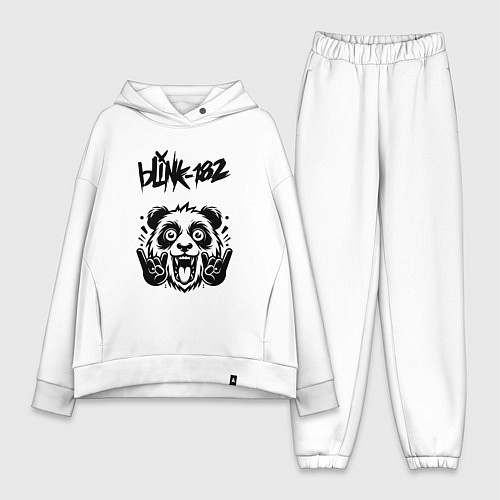 Женский костюм оверсайз Blink 182 - rock panda / Белый – фото 1