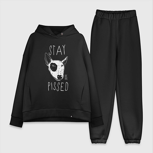 Женский костюм оверсайз Stay dog pissed / Черный – фото 1