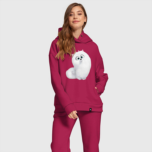 Женский костюм оверсайз Белая кошка Гиджет / Маджента – фото 2