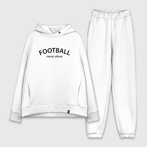 Женский костюм оверсайз Football never alone - motto / Белый – фото 1