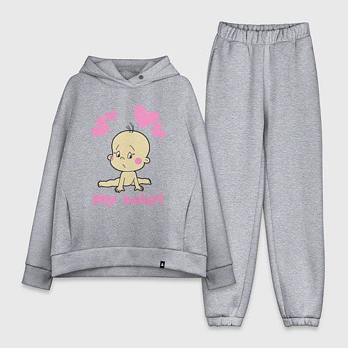 Женский костюм оверсайз My baby / Меланж – фото 1