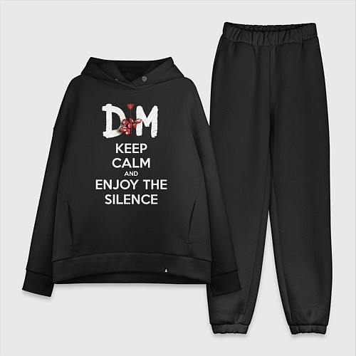 Женский костюм оверсайз DM keep calm and enjoy the silence / Черный – фото 1