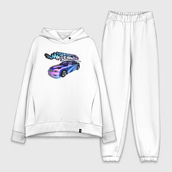 Женский костюм оверсайз NFS Most Wanted neon bmw, цвет: белый