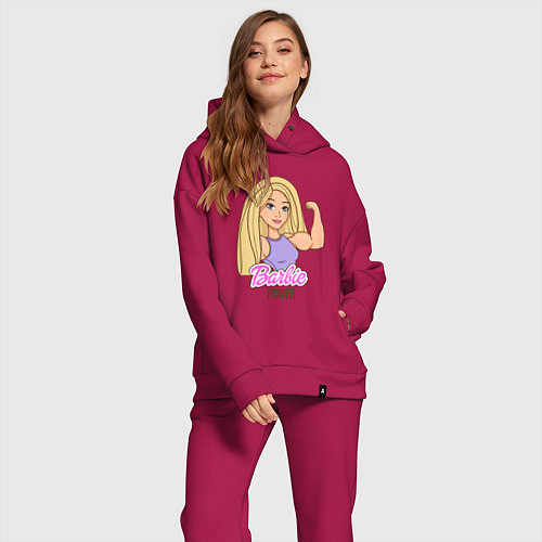Женский костюм оверсайз Barbie power / Маджента – фото 2