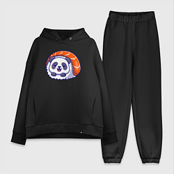 Женский костюм оверсайз Roll panda, цвет: черный