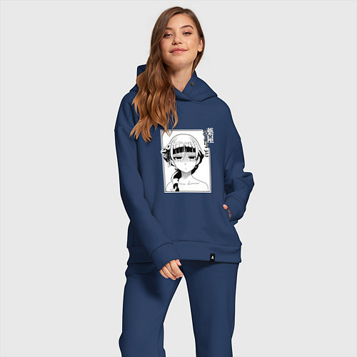 Женский костюм оверсайз Мао Мао Монолог фармацевта / Тёмно-синий – фото 2