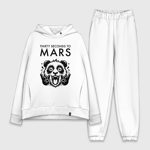 Женский костюм оверсайз Thirty Seconds to Mars - rock panda / Белый – фото 1