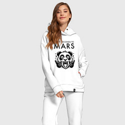 Женский костюм оверсайз Thirty Seconds to Mars - rock panda, цвет: белый — фото 2