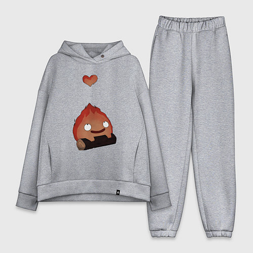 Женский костюм оверсайз Кальцифер сердце / Меланж – фото 1