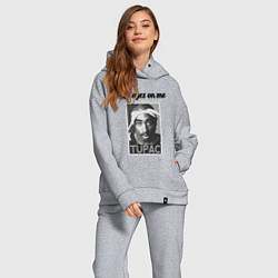Женский костюм оверсайз 2pac Art All eayz on me, цвет: меланж — фото 2