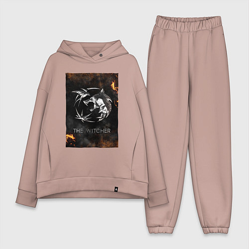 Женский костюм оверсайз The Witcher - Logo / Пыльно-розовый – фото 1