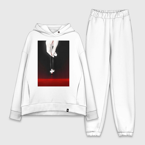 Женский костюм оверсайз Евангелион талисман Рей / Белый – фото 1