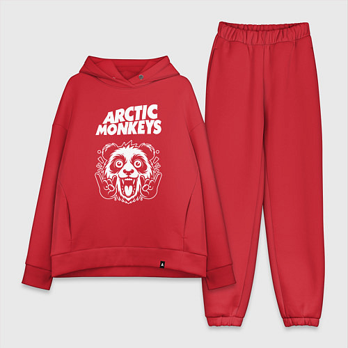 Женский костюм оверсайз Arctic Monkeys rock panda / Красный – фото 1