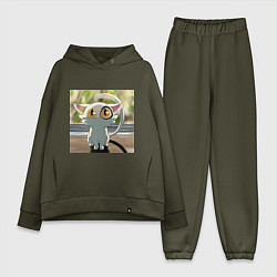 Женский костюм оверсайз Судзумэ закрывающая двери Дайджин, цвет: хаки