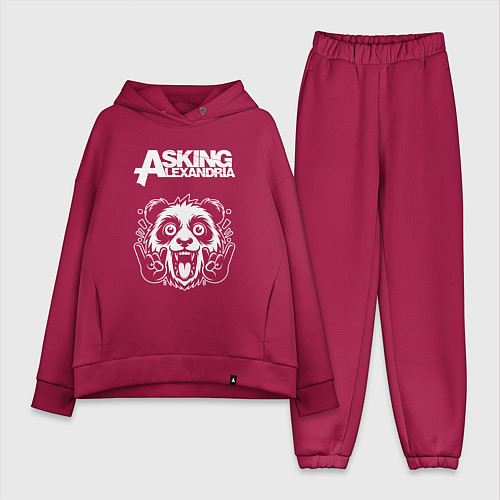 Женский костюм оверсайз Asking Alexandria rock panda / Маджента – фото 1