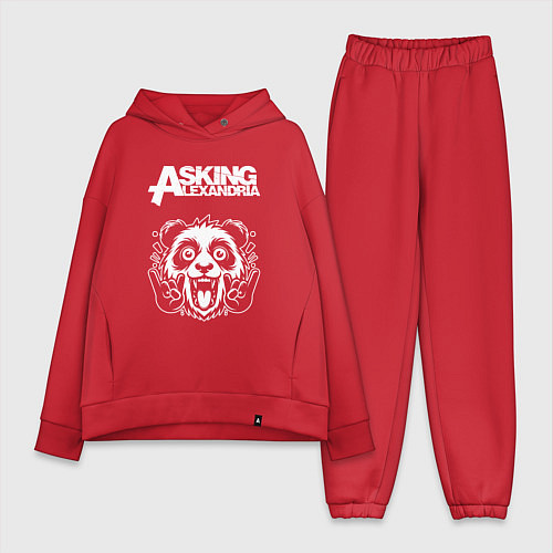 Женский костюм оверсайз Asking Alexandria rock panda / Красный – фото 1