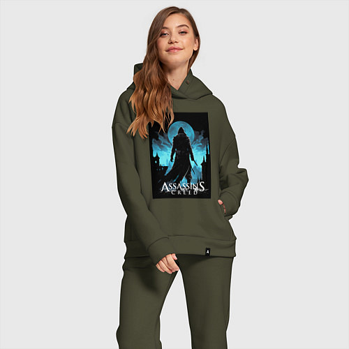 Женский костюм оверсайз Assassins creed темная ночь / Хаки – фото 2