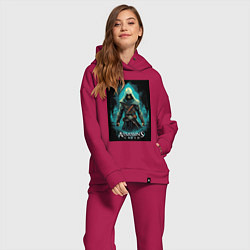 Женский костюм оверсайз Assassins creed изумрудный туман, цвет: маджента — фото 2