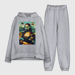 Женский костюм оверсайз Мона Лиза под водой - нейросеть, цвет: меланж