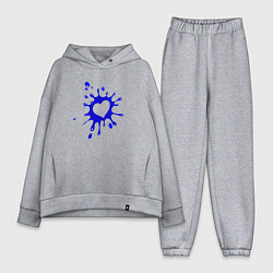 Женский костюм оверсайз Сердце из кляксы, цвет: меланж