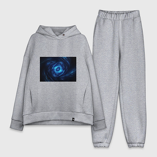 Женский костюм оверсайз Взрыв синий геометрической абстракции / Меланж – фото 1