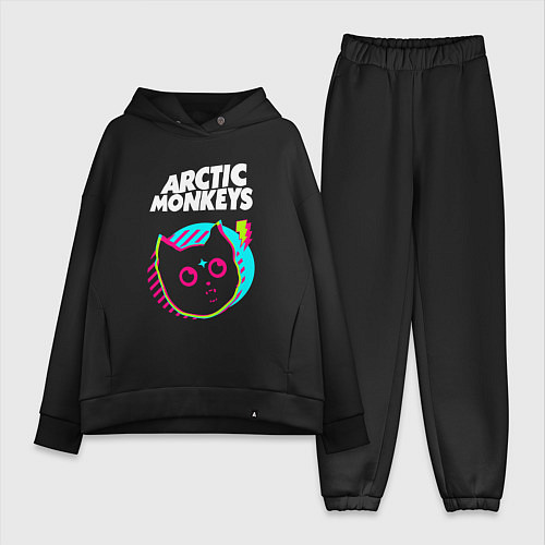 Женский костюм оверсайз Arctic Monkeys rock star cat / Черный – фото 1