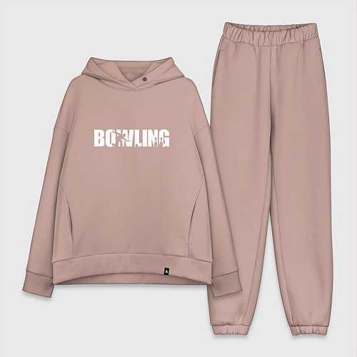 Женский костюм оверсайз Боулинг / Пыльно-розовый – фото 1