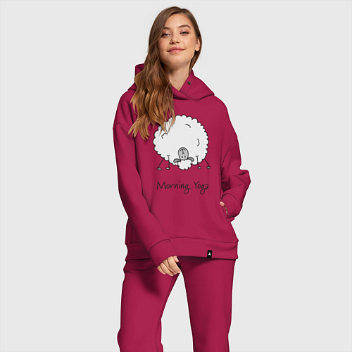 Женский костюм оверсайз Утро и йога / Маджента – фото 2