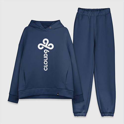 Женский костюм оверсайз Cloud9 - vertical logo / Тёмно-синий – фото 1