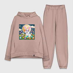 Женский костюм оверсайз Зайчик ботаник, цвет: пыльно-розовый
