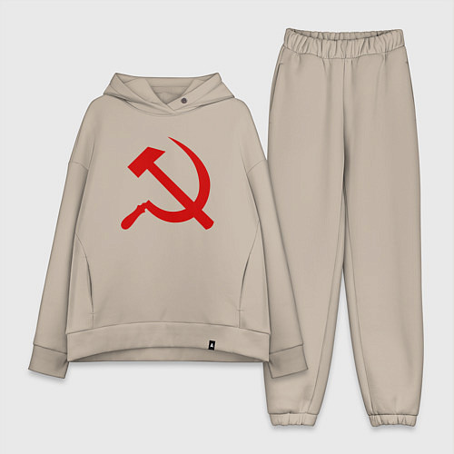 Женский костюм оверсайз Serp i molot / Миндальный – фото 1