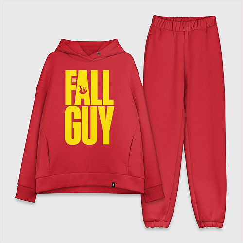 Женский костюм оверсайз The fall guy logo / Красный – фото 1