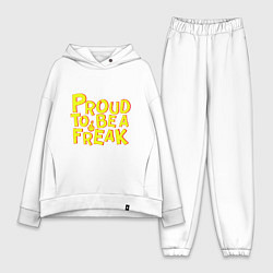 Женский костюм оверсайз Proud to be a freak, цвет: белый