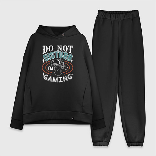 Женский костюм оверсайз Do not disturb im gaming / Черный – фото 1