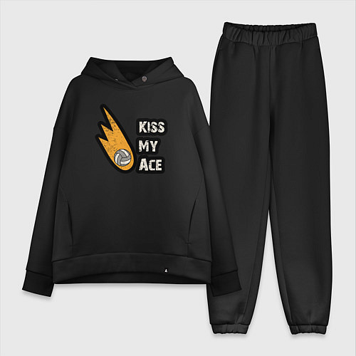 Женский костюм оверсайз Kiss my ace volleyball / Черный – фото 1