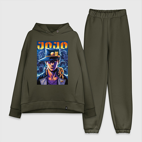 Женский костюм оверсайз Jojo - Jotaro Kujo ai art / Хаки – фото 1